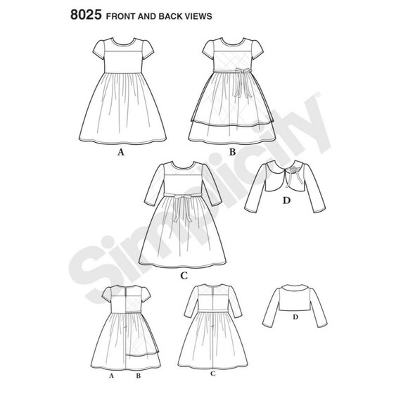 Simplicity 8025 D0771 Project Runway Sewing Pattern Dress Bolero Jacket 4-8 - Picture 3 of 3